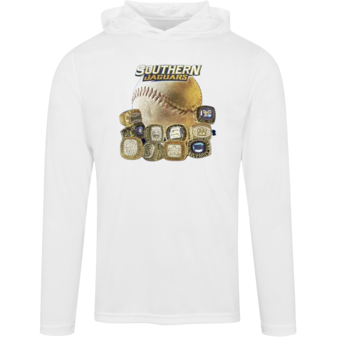 SU Jaguars Baseball Rings TT41 Team 365 Mens Zone Hooded Tee