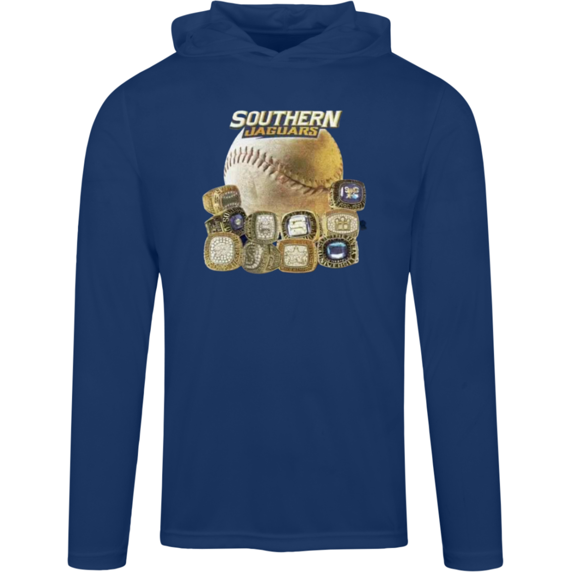 SU Jaguars Baseball Rings TT41 Team 365 Mens Zone Hooded Tee