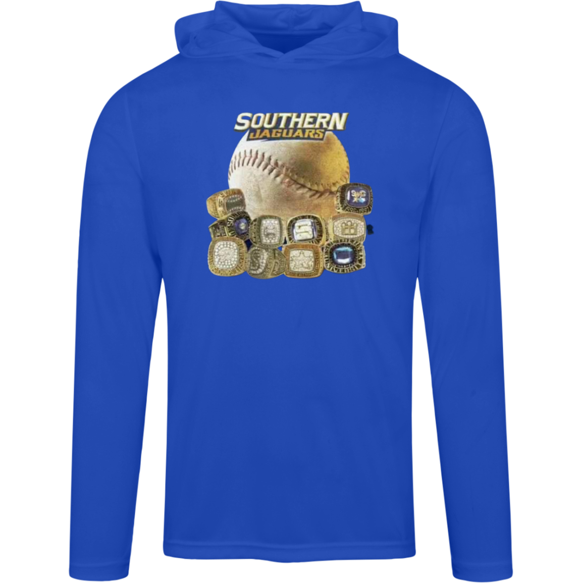 SU Jaguars Baseball Rings TT41 Team 365 Mens Zone Hooded Tee