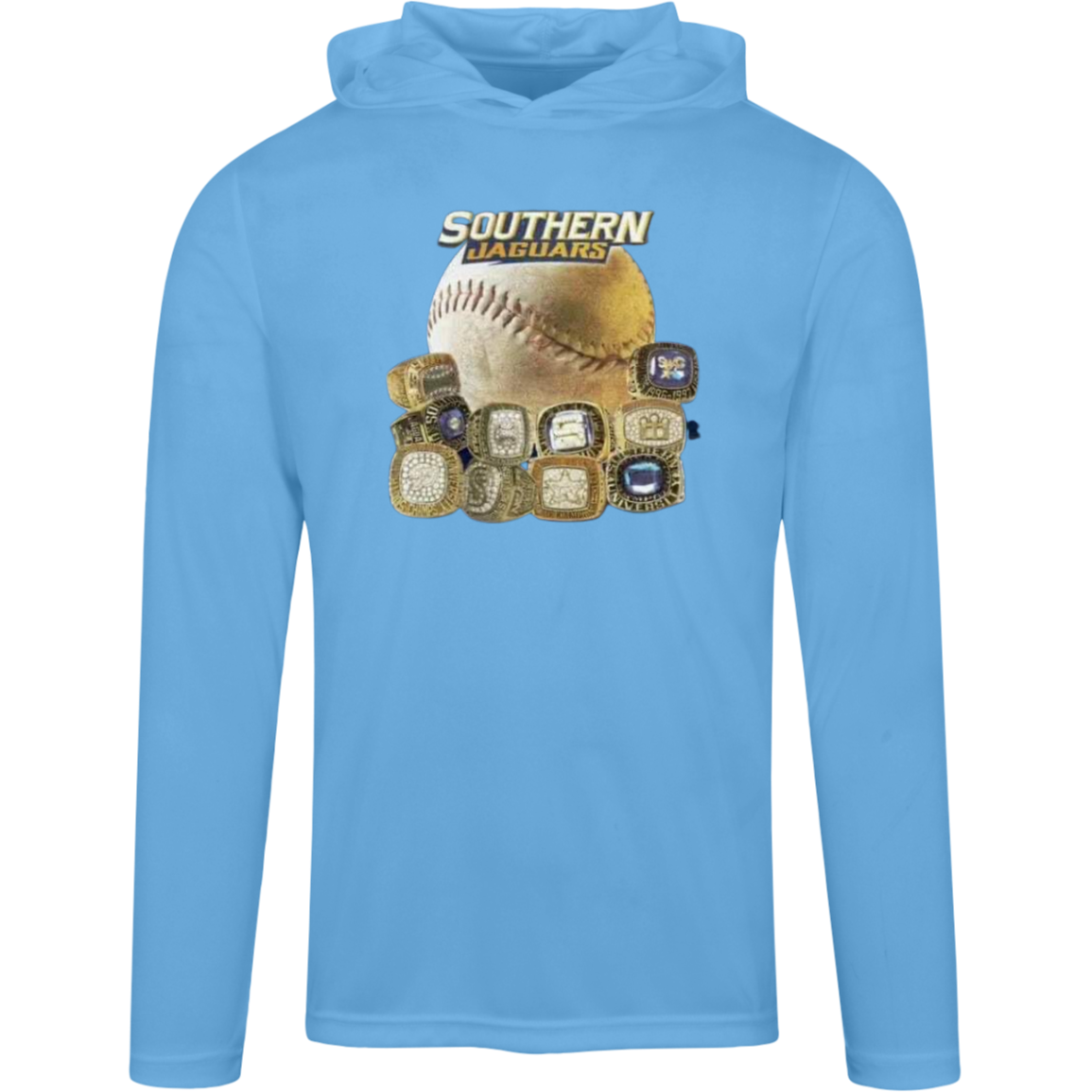SU Jaguars Baseball Rings TT41 Team 365 Mens Zone Hooded Tee