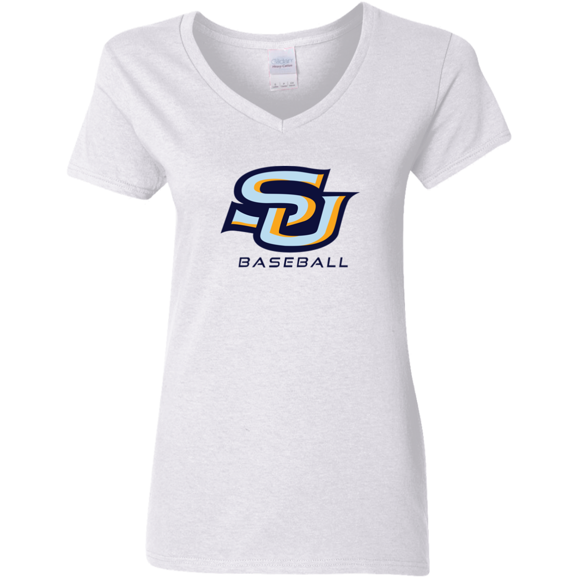 SU Baseball Navy G500VL Ladies' 5.3 oz. V-Neck T-Shirt