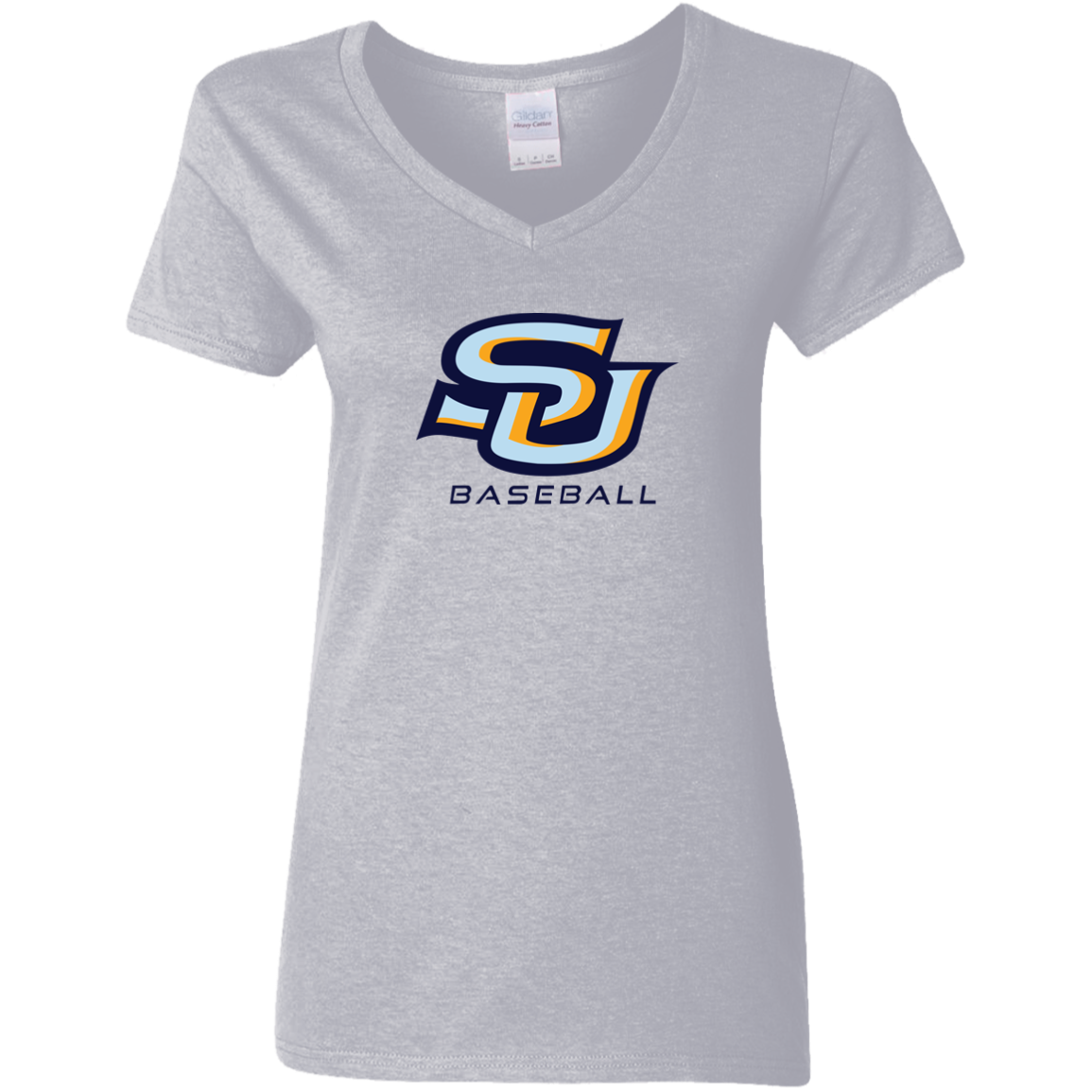 SU Baseball Navy G500VL Ladies' 5.3 oz. V-Neck T-Shirt