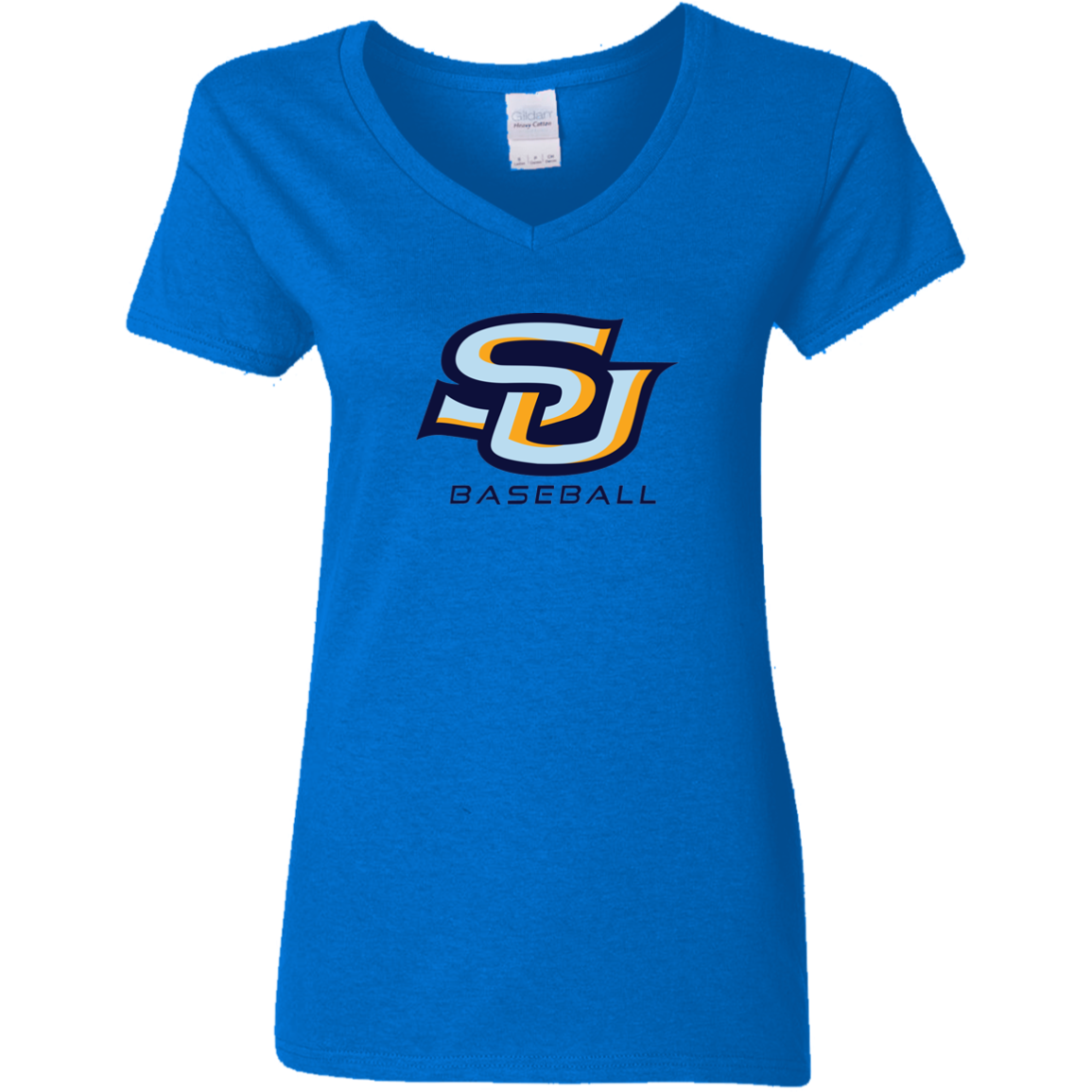 SU Baseball Navy G500VL Ladies' 5.3 oz. V-Neck T-Shirt
