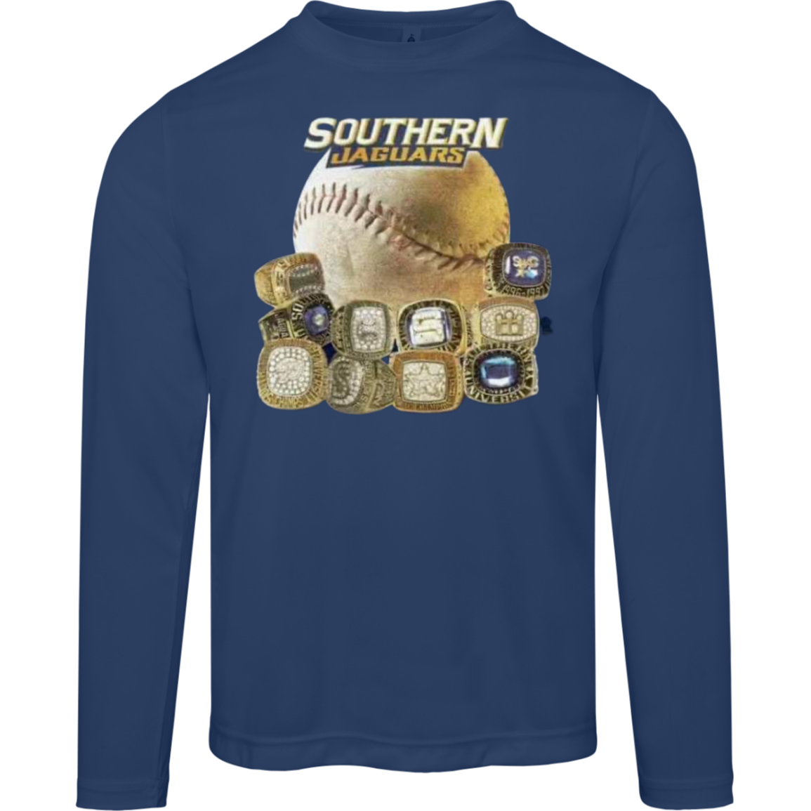 SU Jaguar Baseball Rings TT11L Team 365 Mens Zone Long Sleeve Tee