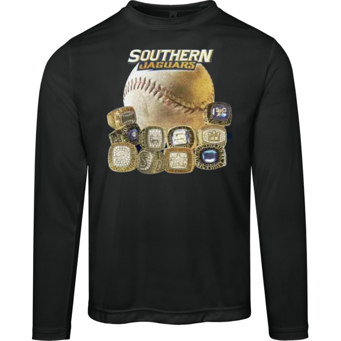 SU Jaguar Baseball Rings TT11L Team 365 Mens Zone Long Sleeve Tee