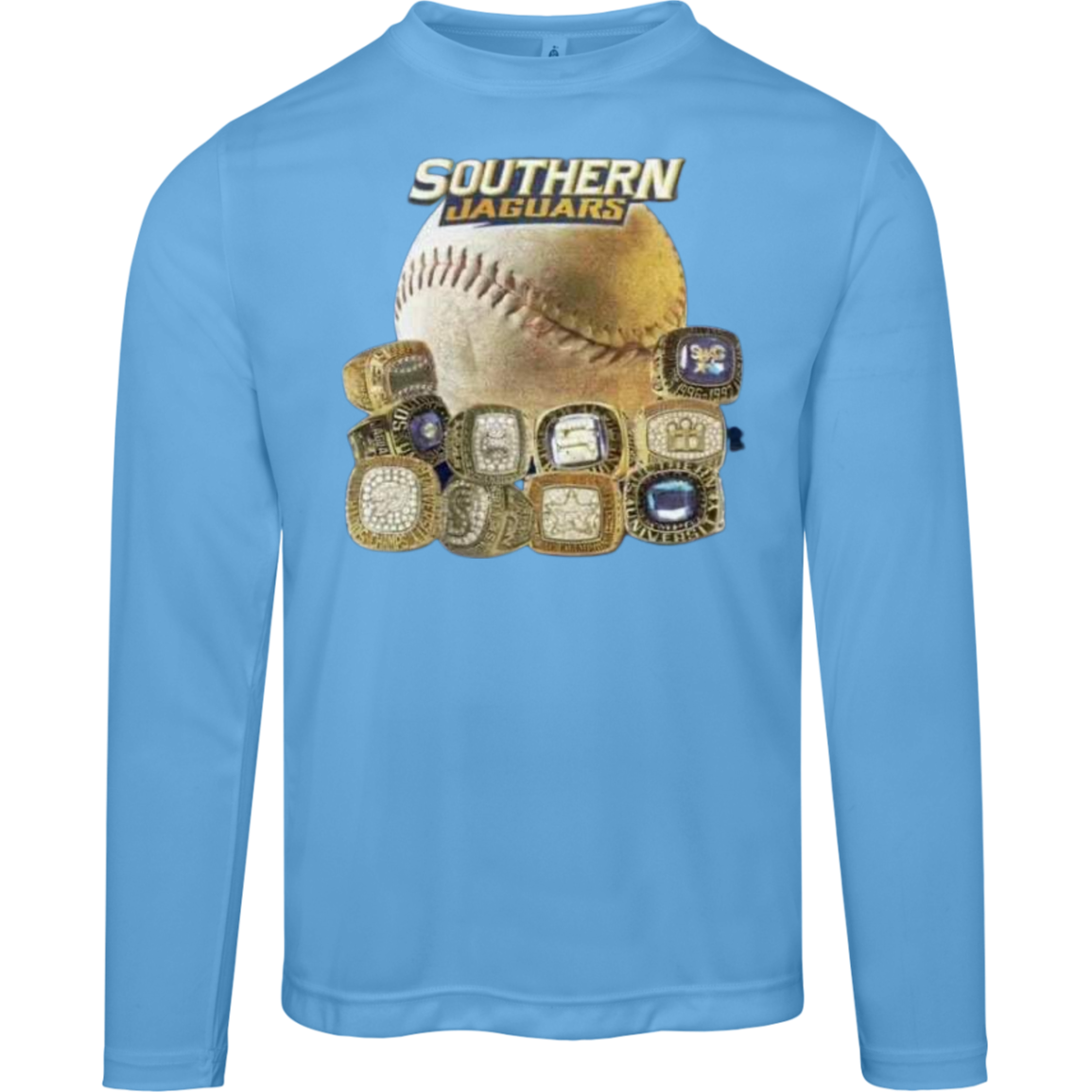 SU Jaguar Baseball Rings TT11L Team 365 Mens Zone Long Sleeve Tee