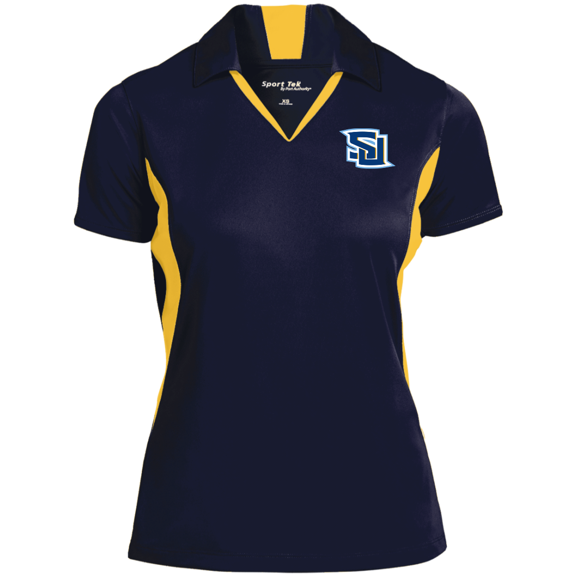 SU point blue LST655 Ladies' Colorblock Performance Polo