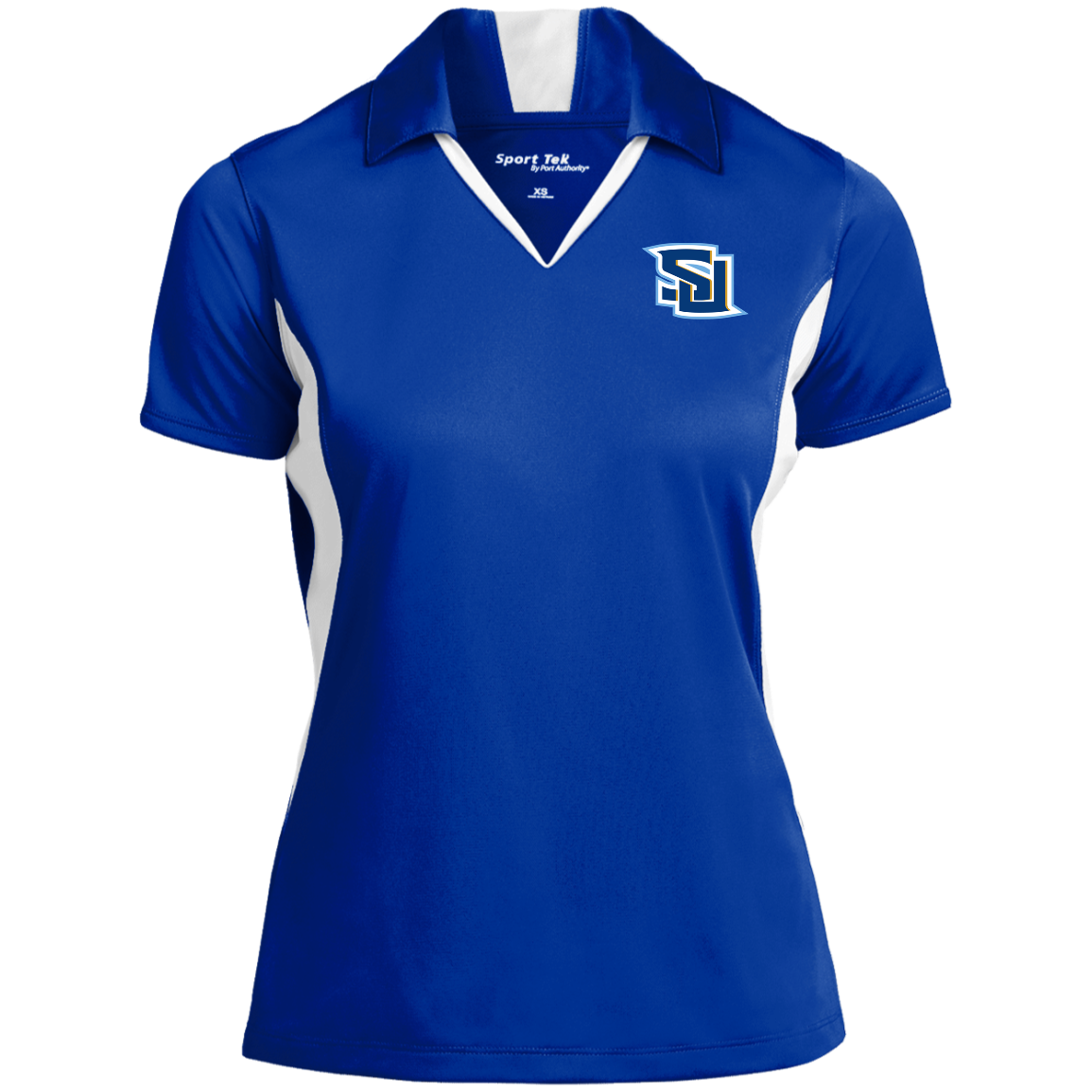 SU point blue LST655 Ladies' Colorblock Performance Polo