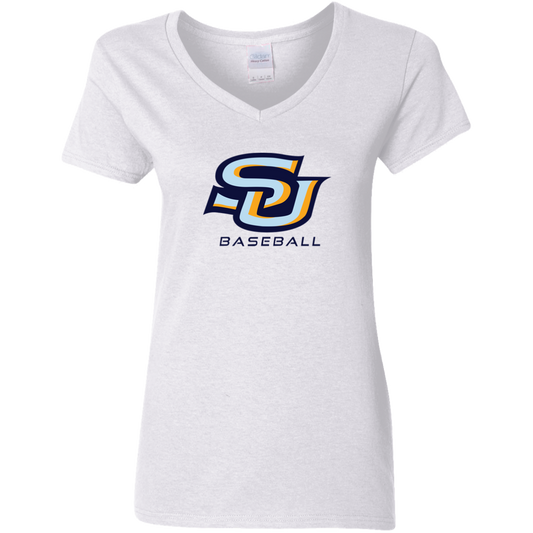 SU Baseball Navy G500VL Ladies' 5.3 oz. V-Neck T-Shirt