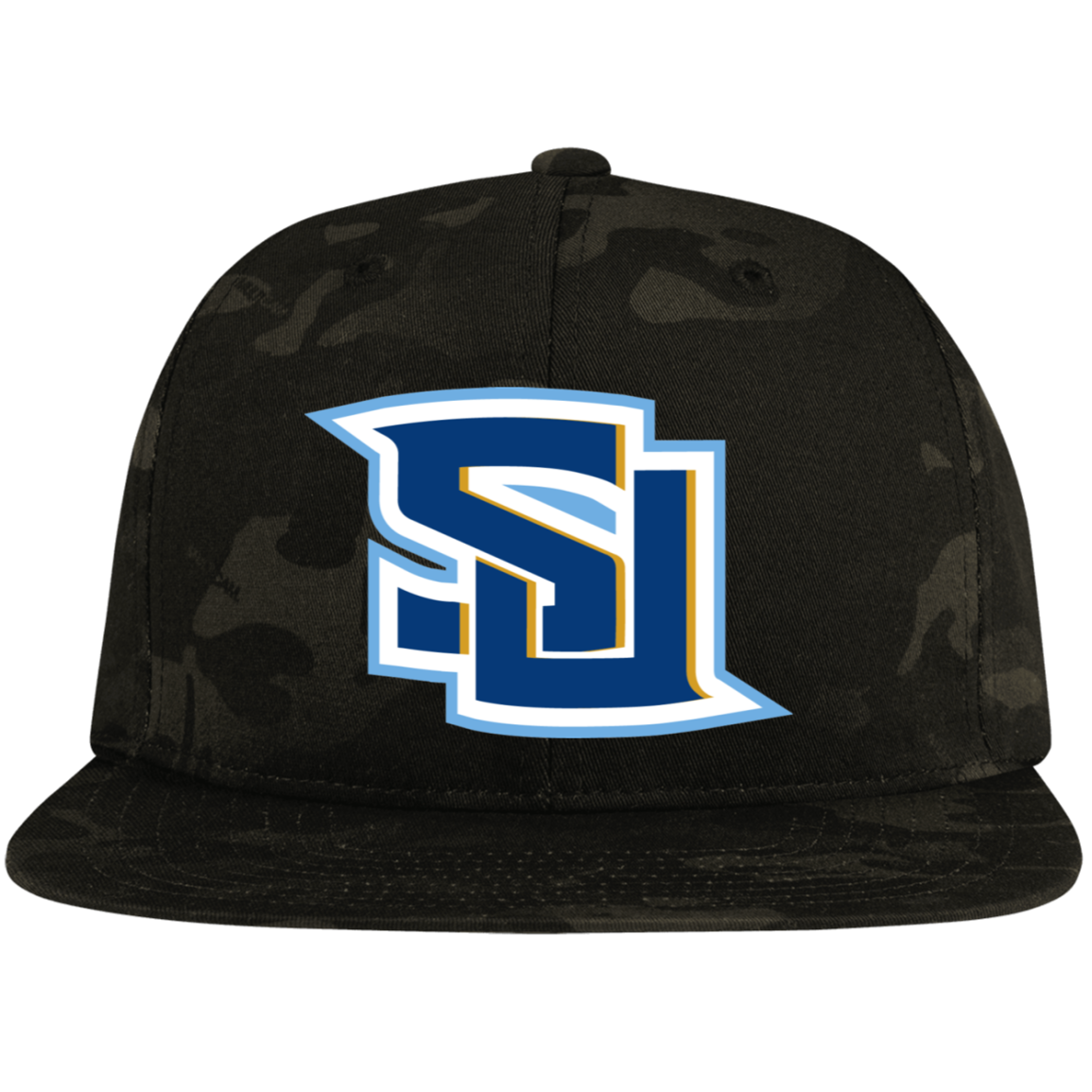 SU point STC19 Embroidered Flat Bill High-Profile Snapback Hat
