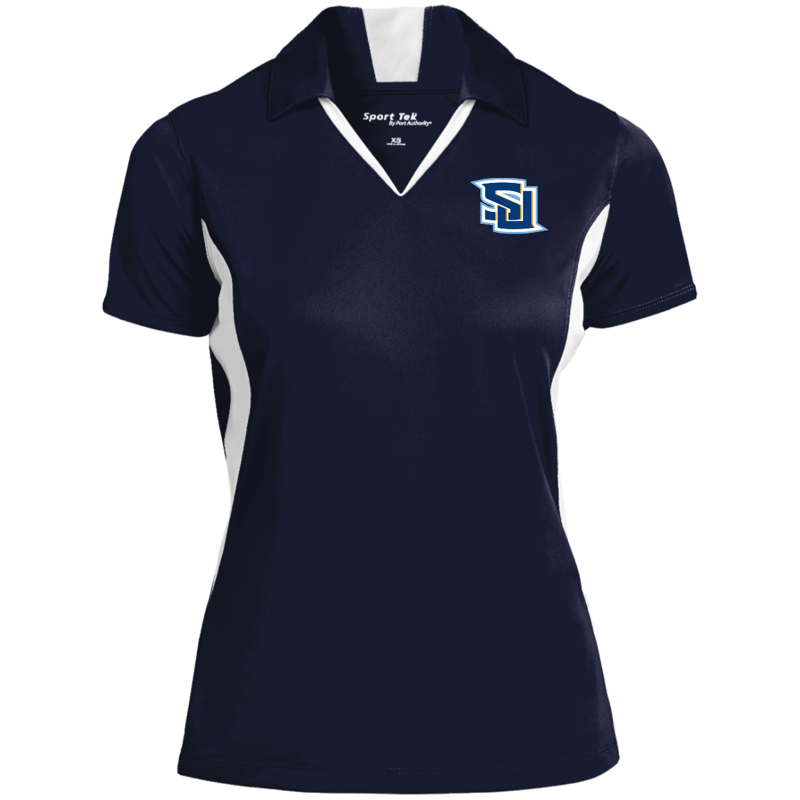 SU point blue LST655 Ladies' Colorblock Performance Polo